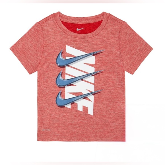 Nike Other - Nike Kids DRI-FIT Dropset Coral T-Shirt with Blue Accents